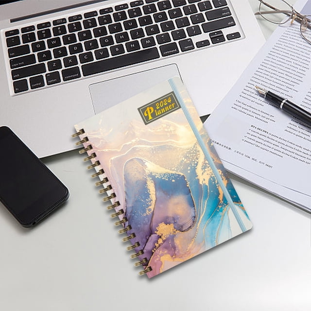Calendar 2024 2024-2026 New Year's Day Efficiency Manual Daily Work Plan Calendar Notebook Notebook on Clearance