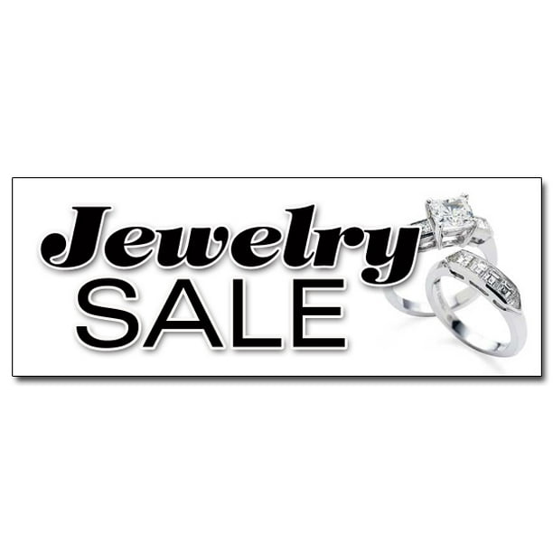 12" JEWELRY SALE DECAL sticker store jeweler lot gold silver diamonds