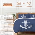 thumbnail image 6 of 3 Piece Navy Blue Anchor Duvet Cover Set Queen Size,Microfiber Comforter/Quilt Cover with Corner Ties and 2 Pillowcases,Coastal Nautical Marine Minimalist All Season Soft Bedding with Zipper Closure, 6 of 8