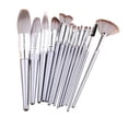 thumbnail image 2 of 14 brochas cosméticas profesionales para base de maquillaje, sombras de ojos suaves y portátiles, kit de herramientas de belleza DIY premium para Varilla gris plateada, 2 of 8
