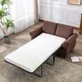 thumbnail image 2 of Sofa Bed Pull Out, 2-in-1 Design Loveseat Sleeper with 3.1'' Twin Size Memory Mattress, Versatile Couch Beds for Living Room/Small Spaces (Brown), 2 of 7