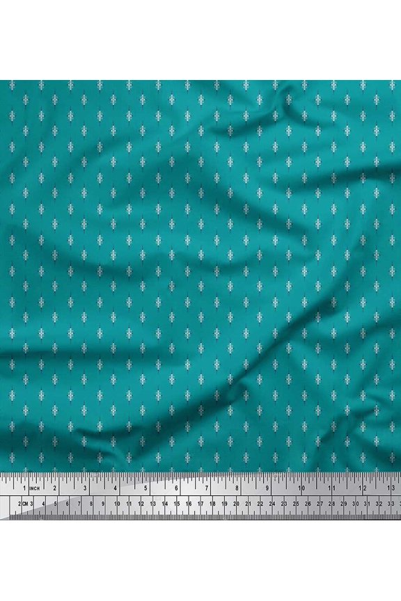 Viscose Chiffon Fabric Dot & Leaves Small Motif Shirting Decor Fabric Printed Yard 42 Inch Wide