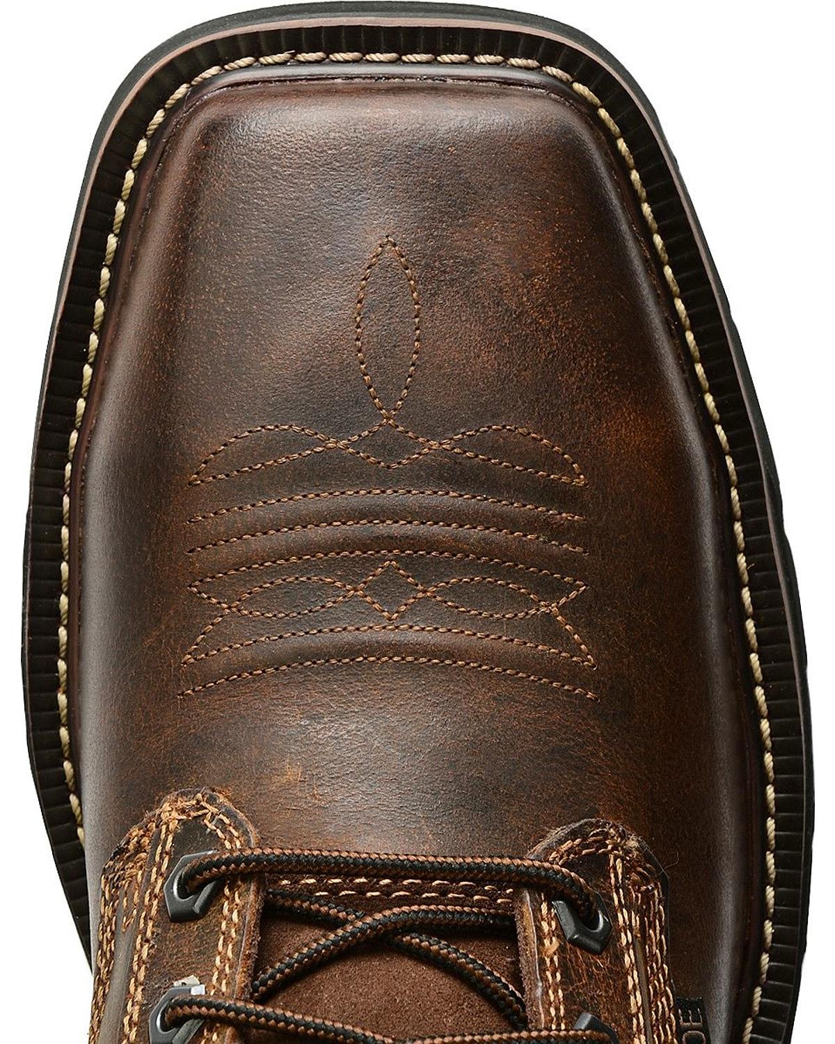 justin men's rugged tan stampede steel toe work boots