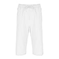 thumbnail image 7 of Mens Shorts Spring Summer Casual All Solid Color Linen Loose Fashion Pockets Walkshorts Cargo Bermuda White Short Pants Sizes 4XL, 7 of 7
