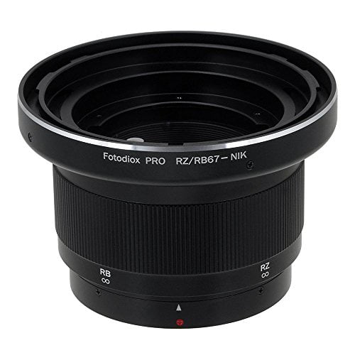 Fotodiox Pro Adaptateur de Montage sur Objectif avec Baril de Mise au Point, pour Objectifs Mamiya RB67 et RZ67 vers Nikon F (FX, DX), Noir