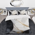 thumbnail image 2 of Designart "Harmony of Marble Black and Gold I" Abstract Marble Bedding Covert Set - Modern Black Abstract Bed Set With 2 Shams, 2 of 6