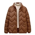 thumbnail image 2 of Breezora Manteau Matelassé Texturé à Col Montant pour Femmes, Doudoune d'Hiver Chaude et Isolée, Taille g, Café, 2 of 4