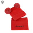 thumbnail image 4 of Luxtrada Newborn Kids Baby Boy Girl Pom Hat Winter Warm Knit Bobble Beanie Cap Scarf Set (Red), 4 of 7