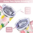 thumbnail image 5 of Mug with Handle and Straws 40 oz Vacuum Insulated Pineapple Travel Mug Birthday Present for Women Girls Daughter Mom Gifts for Him/Her Coffee Mugs, 5 of 7