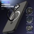 thumbnail image 3 of Designed for iPhone 16 Plus Case with Magnetic Invisible Ring Stand [Compatible with Mag-Safe] Translucent Shockproof Anti-fall Kickstand Slim Fit Phone Case Cover for Wowen Men,Black, 3 of 6