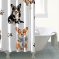 thumbnail image 4 of Cartoon Corgi Dog and Footprints Shower Curtain 72"x72" ,Bathroom Decorative Shower Curtains Set with 12 Hooks,Modern Waterproof Washable Shower Curtain, 4 of 6