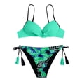 thumbnail image 1 of Traje de baño dividido de bikini sin espalda estampado con aro cómodo para mujer con almohadilla en el pecho OAVQHLG3B Store lin121212, 1 of 4