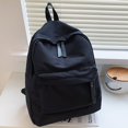 thumbnail image 2 of Women Canvas Solid Color Backpack Fashion Large Capacity Knapsack (Black), 2 of 8