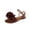 Brown, variant on Women's Fashionable Summer Floral Pointed Toe Flat Sandals-Solid Color Flower Casual Slippers Black 42