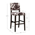 thumbnail image 6 of Linon Corey 30" Cow Print Bar Stool with Frame in Dark Espresso Wood, 6 of 12