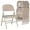 Beige, variant on 6 Pack Beige Folding Chairs - Leather Padded, Steel Frame, No Tools Required, Portable Stackable for Dining/Parties/Office