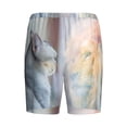thumbnail image 4 of Yiaed The Cat Looks in the Mirror for Men's Soft Sleep Pajama Short Lounging Pajama Shorts-XX-Large, 4 of 8