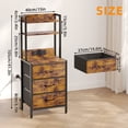 thumbnail image 4 of TOMNK Tall Nightstand with Charging Station and LED Lights, Bedside Table with Drawers and Bookshelf, Rustic Brown, 4 of 8
