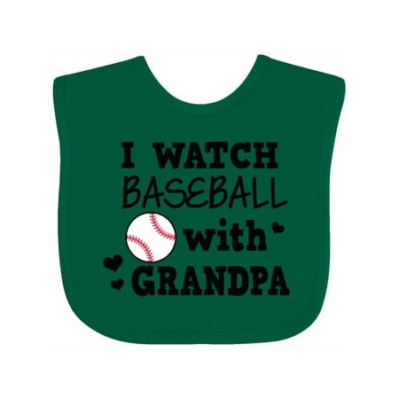 

Inktastic I Watch Baseball with My Grandpa Gift Baby Boy or Baby Girl Bib