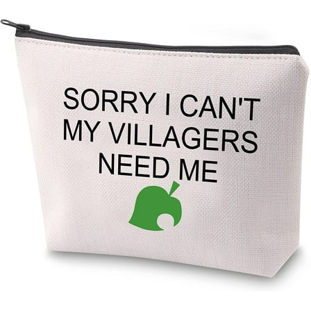 Sorry I Can't My Villagers Need Me Makeup Bag ACNH for Gamer ACNH Fans Zipper Pouch Bag Gift