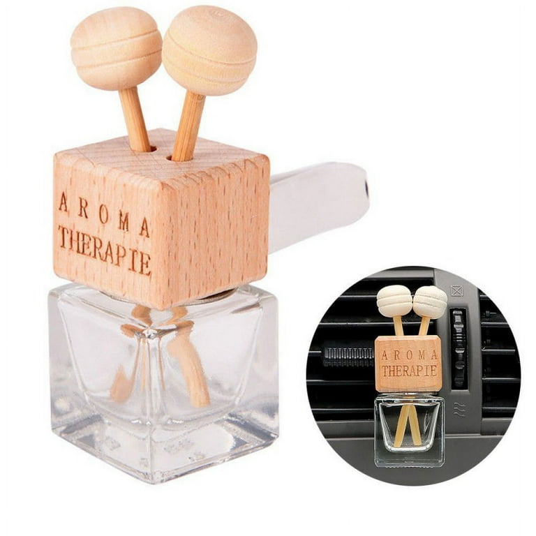 Car Lasting Fragrance Square Perfume Bottle Air Conditioner Air Outlet  Square Glass Bottle With Clip 