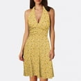 thumbnail image 2 of Women Summer Sleeveless Neck Summer Casual Dress Spring Boho Floral with Petite Maxi Dresses Pocket Elastic Waist Ruffle Tween Casual Dresses Mini Dresses, 2 of 5
