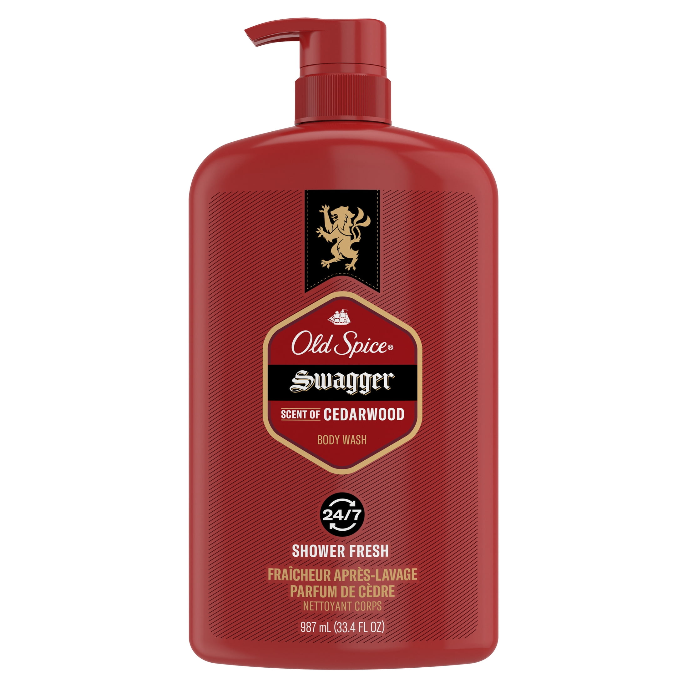 Old Spice Men's Body Wash Pump, Swagger Scent of Confidence, 133.6OZ, 4 Pack
