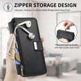 thumbnail image 5 of For Samsung Galaxy A26 5G Wallet [Support Magsafe Charger] Flip Magnetic Detachable 2 in 1 Flip PU Leather Phone Case with Card Slots [RFID Blocking], Zipper Bag, Kick-Stand Cover,Black, 5 of 9