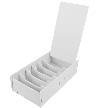 Siliaire 1Set Storage Box for Bills Wooden Material 13.2X7.1X3.5in Home Use