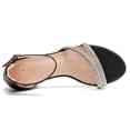thumbnail image 4 of Women's Open Toe Ankle Strap Low Block Chunky Heels Sandals Black Size 7, 4 of 7