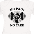 thumbnail image 4 of Inktastic No Pain No Cake BLK Boys or Girls Long Sleeve Baby Bodysuit, 4 of 5