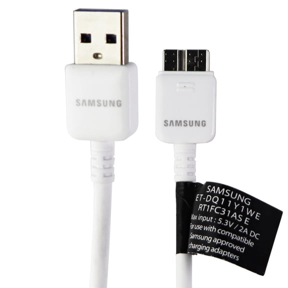 Restored Samsung 5Ft Charge and Sync Cable (ET-DQ11Y1WE) for Micro USB3.0 Devices - White (Refurbished)