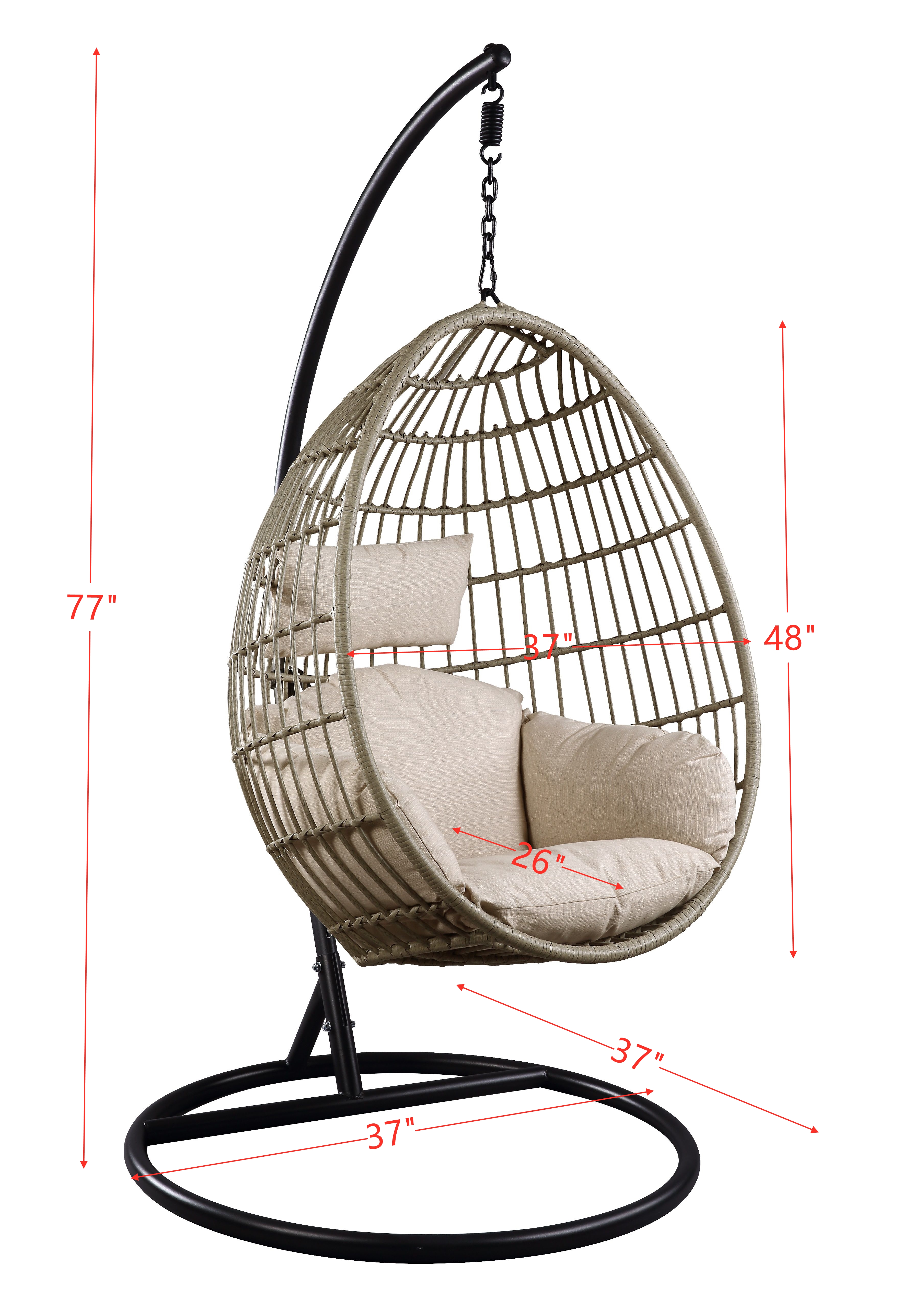 acme furniture vasta patio swing chair