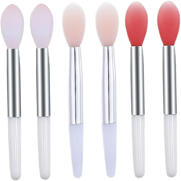 RAGUPEL Silicone Lip Brushes Mini Lip Scrub Brush Reusable Lip Balm Applicators for Lip Care 6PCS Lip Brushes