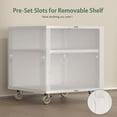 thumbnail image 5 of Metal Office Storage Cabinet, Rolling File Table for Printers, Heavy-Duty mobile Desk with Adjustable Shelf, Printer Stand for Copier, Fax, Large File Stands for Office, Workplace, White, 5 of 18