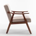 thumbnail image 5 of MIKIBAMA Mid-Century Modern Chair with Solid Wood Frame, Accent Chair Extra-Thick Backrest, Light Camel, 5 of 9