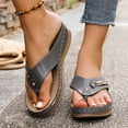 thumbnail image 5 of Bkhluea Women Wedge Flip Flop Sandals Open Toe Hollow Out Slip On Thong Shoes for Summer Beach Vacation Casual Daily Walking, 5 of 7
