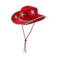 thumbnail image 5 of RUINIXCW Women Cowboy Hat Shinny Rhinestone Star Cowgirl Hat Wide Brim Diamond Felt Western Hat Wedding Music Carnival Dress-up Party Costume Accessories, 5 of 8