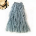 thumbnail image 4 of Sngxgn Women's Summer Solid Split Hem Mini Skirt(Blue,One Size), 4 of 5