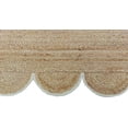 thumbnail image 2 of Scalloped Handwoven Natural Jute Area Rug, Off White Trim, 2'x3', 2 of 5