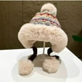 thumbnail image 4 of Cadancy Womens Winter Hat with Pom Pom Furry Fleece Ear Flaps Russian Sherpa Ski Snow Caps Cute Sherpa Knitted Skull Cap Outdoor Warm Stocking Hats, 4 of 7