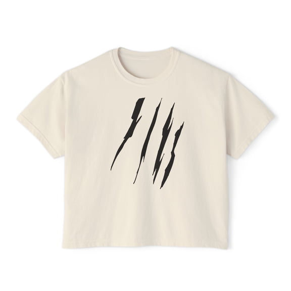 Effete Feline Claw Marks Scratch Women Boxy Tee