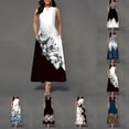 thumbnail image 3 of CENL Women Bohemia Dresses Elegant Sleeveless Casual Floral Print Party Maxi Dress, 3 of 9