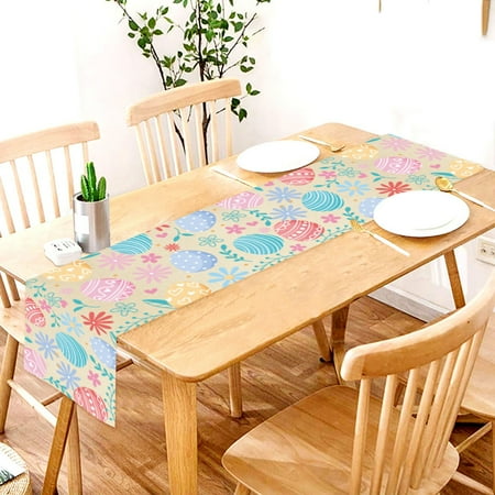 

Weerihhol Easter Tablecloth Flags Festive Ambience Decorations Hand Painted Bunny Egg Table Flags 8 Ft Table Christmas