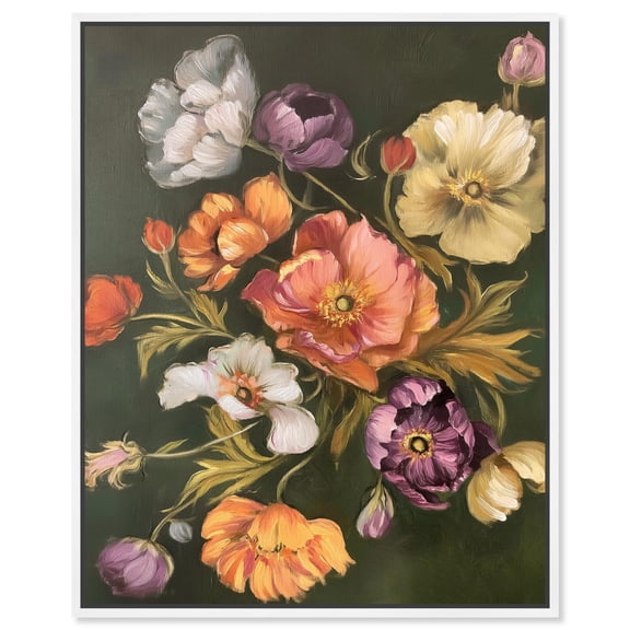 Twilight Tulips II Canvas Spring Floral Art by Art Remedy, Black Frame, 16 x 20