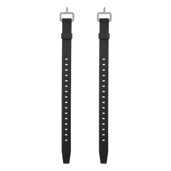 Uxcell 2 Pcs Silicone Tie Down Strap, 35cm / 14 inch Versatile Wear Resistant Silicone Securing Strap with Metal Buckle for Luggage Binding Outdoor Equipment Sorting,Black