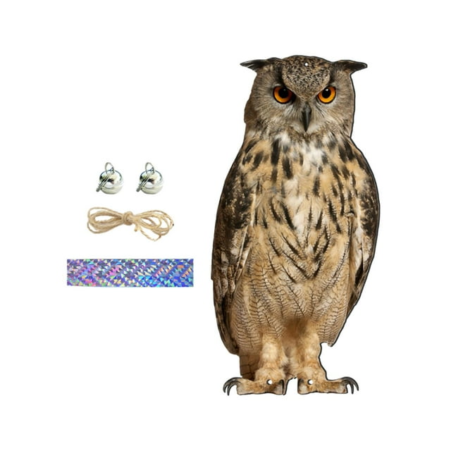 Búho falso, búho para asustar a los pájaros, búho señuelo realista para tener como decoración de jardín. Estilo B