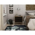 thumbnail image 2 of Manhattan Comfort Rockefeller Mid-Century Modern 2 Drawer Bedroom Nightstand, 20.08", Nature/Textured Grey, 2 of 2