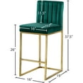 thumbnail image 3 of Meridian Furniture Giselle 26"H Velvet Counter Stool in Green, 3 of 5