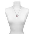 thumbnail image 2 of Delight Jewelry Silvertone Large Rounded Light Pink Oktant Crystal Heart She is Clothed in Stength and Dignity Charm Necklace, 20"+3", 2 of 4